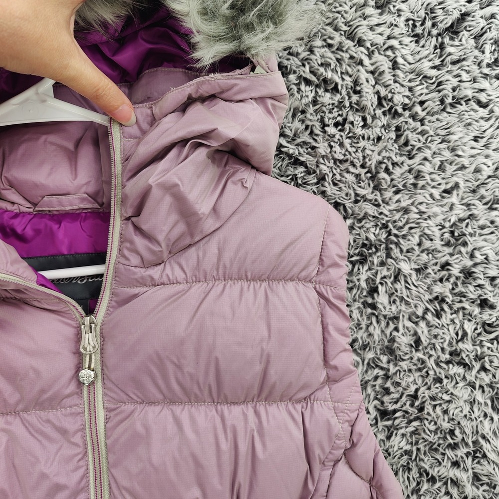 Eddie Bauer Womens Gorpcore Quilted Outdoor Down Puffer Vest M Lavender Hood - Picture 10 of 16